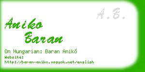 aniko baran business card