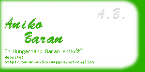 aniko baran business card